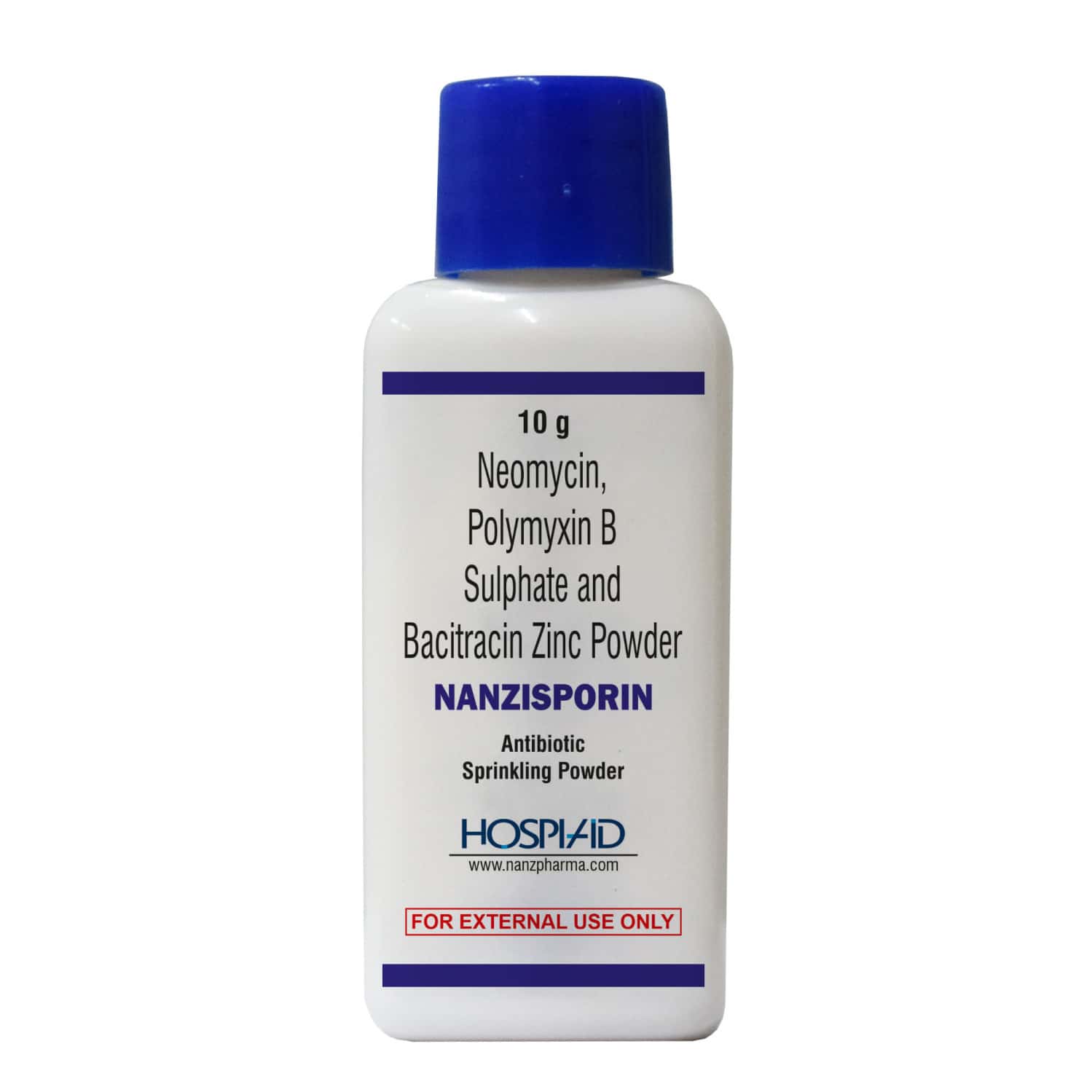 Nanzisporin Antibiotic Sprinkling Powder|neomycin, Polymyxin B Sulphate & Bacitracin|10g, Pack Of 4