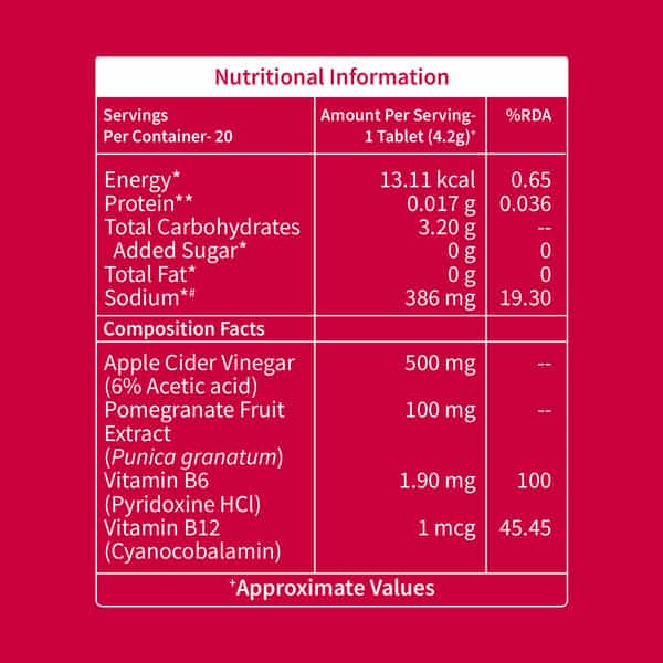 Neuherbs Apple Cider Vinegar Watermelon Flavour 20 Effervescent Tablets For Weight Management