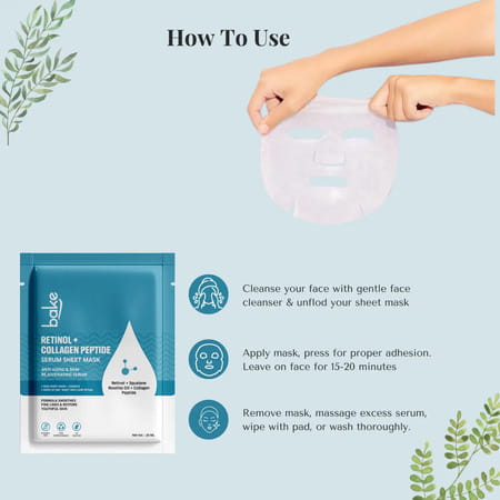 Bake 1% Retinol + Collagen Peptide Sheet Mask For Anti-Aging Skin
