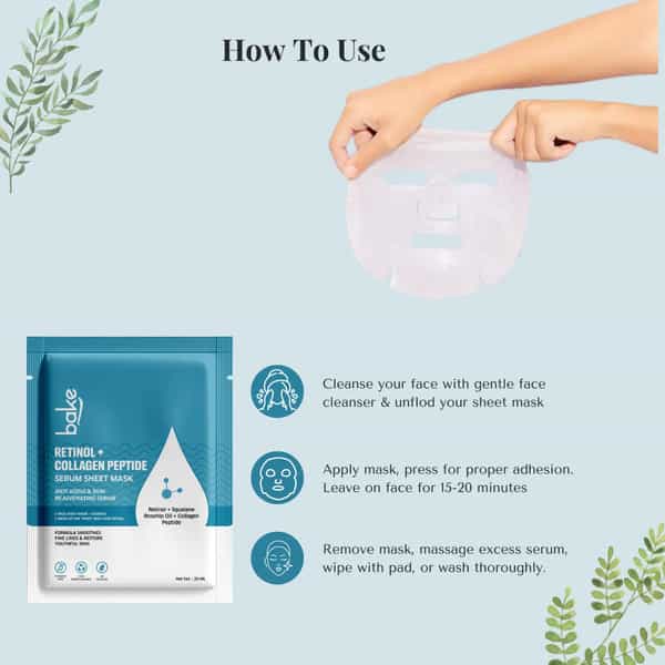 Bake 1% Retinol + Collagen Peptide Sheet Mask For Anti-Aging Skin