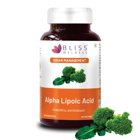 Bliss Welness Alpha Lipoic Acid (Ala) For Sugar Management Supplement|For Men And Women|60 Tablets