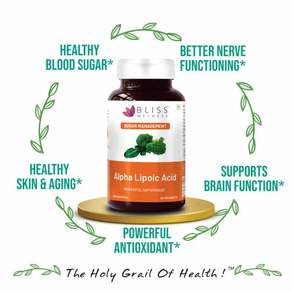 Bliss Welness Alpha Lipoic Acid (Ala) For Sugar Management Supplement|For Men And Women|60 Tablets