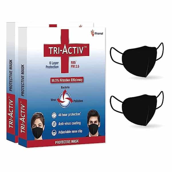 Tri-Activ 6 Layer Protective Reusable Face Mask | Pm2.5 / Tested As Per N95 Standard Pack Of 6