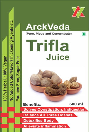 Arckveda Triphala Juice Herbal Laxative Ayurvedic Digestive Care - 600 Ml