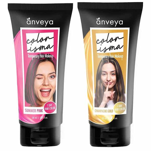 Anveya Colorisma Summer Pink & Champagne Gold Temporary One-Wash Hair Color Makeup 30Ml+30Ml