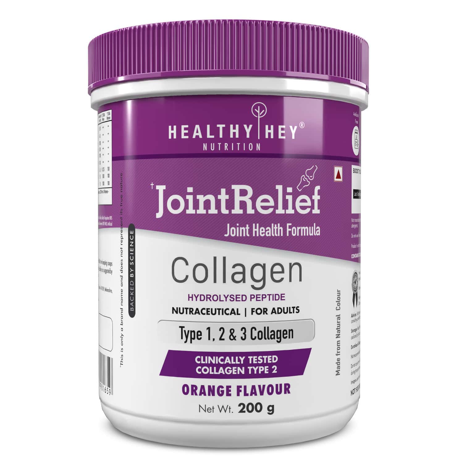 Healthyhey Nutrition Jointrelief Collagen Peptide Type 1 2 & 3 - 200g Orange