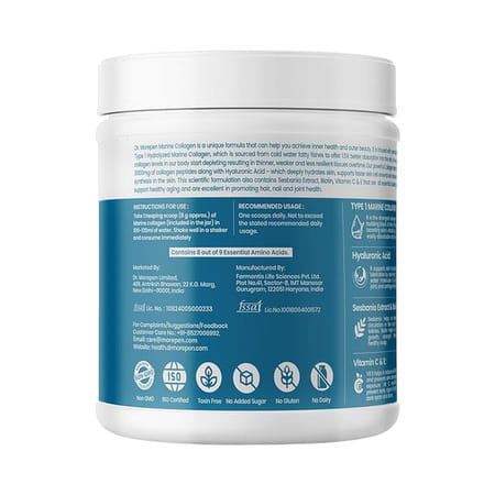 Dr. Morepen Marine Collagen Protein | Chocolate | Jar | Powder | 250 Gm | Pack Of 2