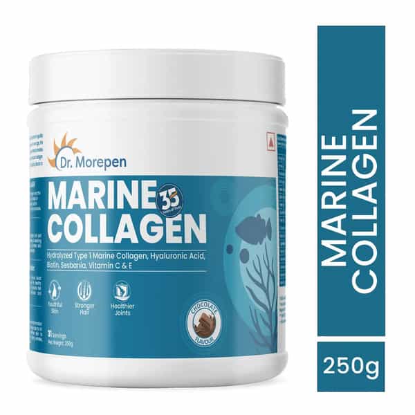 Dr. Morepen Marine Collagen Protein | Chocolate | Jar | Powder | 250 Gm | Pack Of 2