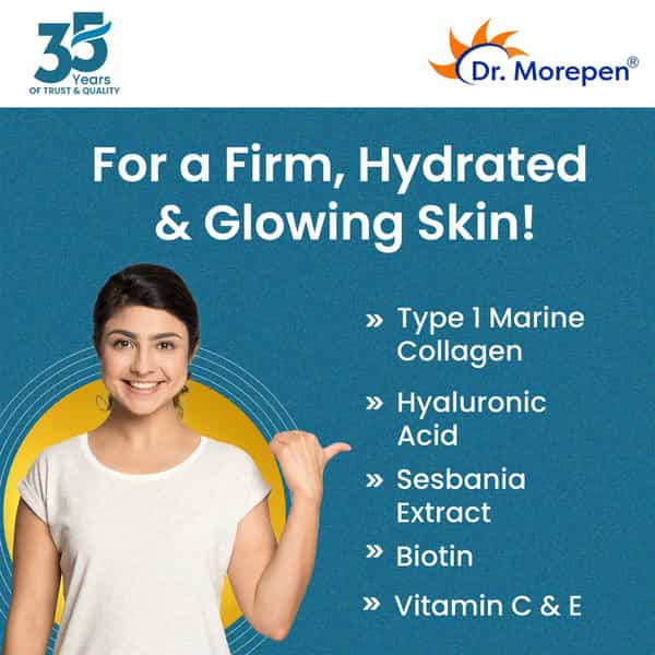 Dr. Morepen Marine Collagen Protein | Chocolate | Jar | Powder | 250 Gm | Pack Of 2