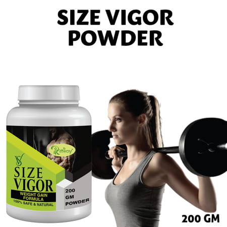 Riffway Size Vigor Weight Gain Powder | Controlled Calorie Contentfor Gradual Weight Gain (2x200gm)