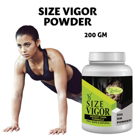 Riffway Size Vigor Weight Gain Powder | Controlled Calorie Contentfor Gradual Weight Gain (2x200gm)