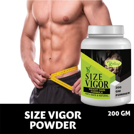 Riffway Size Vigor Weight Gain Powder | Controlled Calorie Contentfor Gradual Weight Gain (2x200gm)