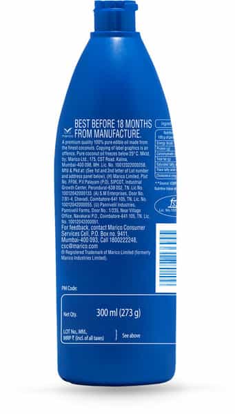 Parachute 100% Pure Coconut Oil 300 Ml Bottle