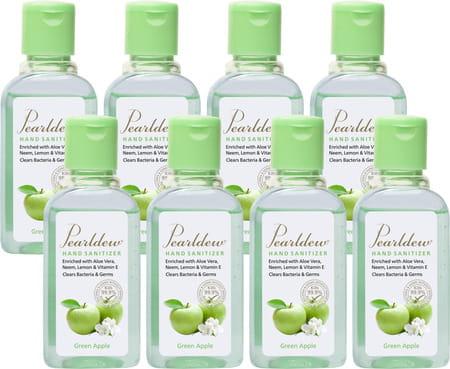 Pearldew Hand Sanitizer (Gel) Green Apple 60 Ml - Pack Of 8