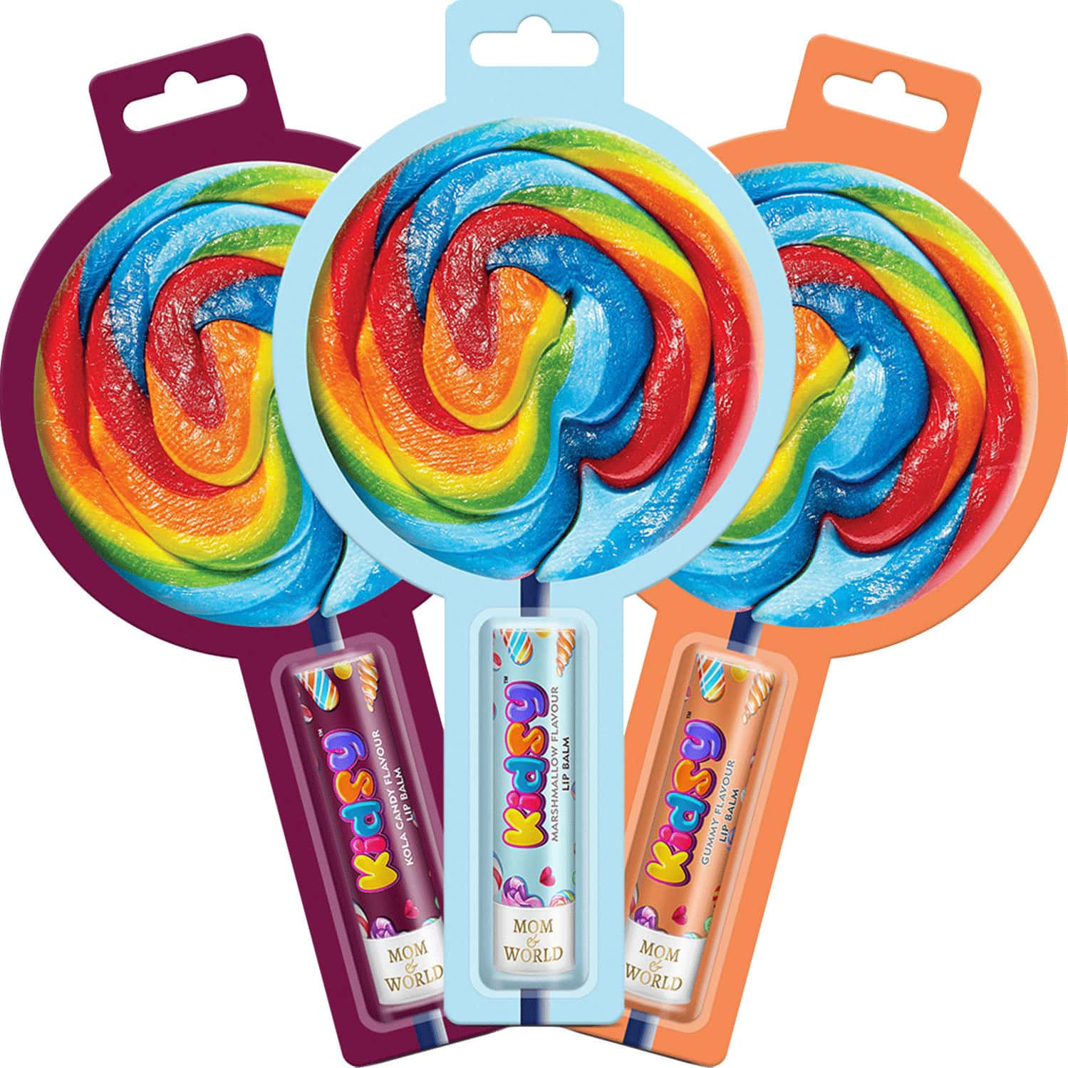 Mom & World Kidsy Natural Kola Flavor Lip Balm + Kidsy Natural Marshmallow Lip Balm 13.5 G