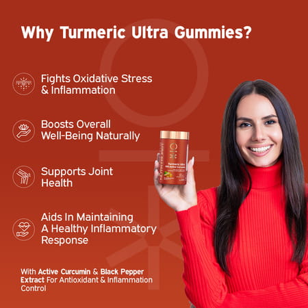 Nutriburst Turmeric Ultra Gummies For Joint Health | Anti-Inflammation (2x60 Gummies)(Ginger Flavor)