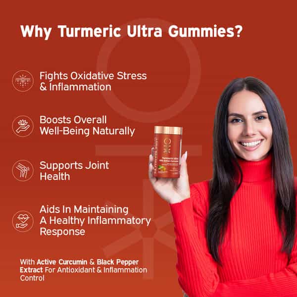 Nutriburst Turmeric Ultra Gummies For Joint Health | Anti-Inflammation (2X60 Gummies)(Ginger Flavor)