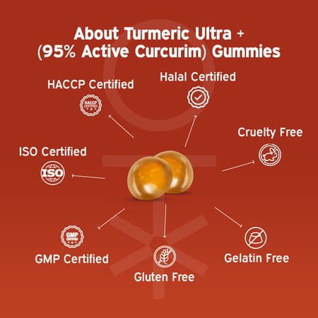 Nutriburst Turmeric Ultra Gummies For Joint Health | Anti-Inflammation (2x60 Gummies)(Ginger Flavor)