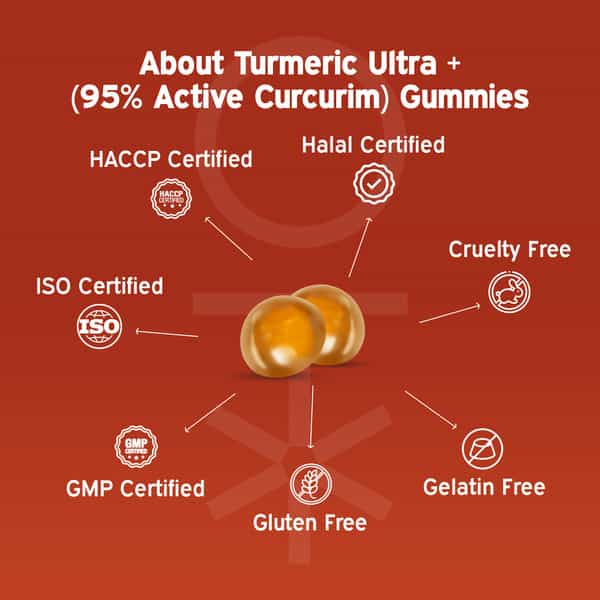 Nutriburst Turmeric Ultra Gummies For Joint Health | Anti-Inflammation (2X60 Gummies)(Ginger Flavor)