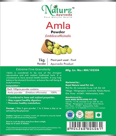Naturz Ayurveda Amla Powder - 1 Kg Value Pack Of 5