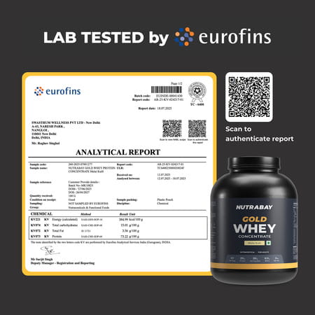 Nutrabay Gold 100% Whey Protein Concentrate|25g Protein|Muscle Support & Recovery|Malai Kulfi | 2 Kg