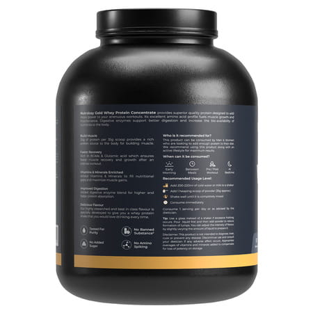 Nutrabay Gold 100% Whey Protein Concentrate|25g Protein|Muscle Support & Recovery|Malai Kulfi | 2 Kg