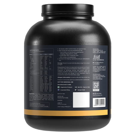 Nutrabay Gold 100% Whey Protein Concentrate|25g Protein|Muscle Support & Recovery|Malai Kulfi | 2 Kg