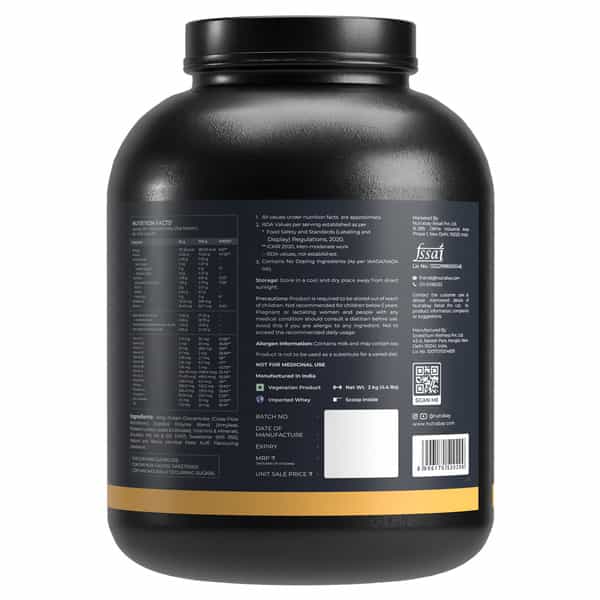 Nutrabay Gold 100% Whey Protein Concentrate|25G Protein|Muscle Support & Recovery|Malai Kulfi | 2 Kg