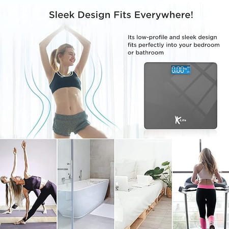 K-Life Ws-101 Digital Personal Electronic Body Weight Machine | 180kg Capacity | Grey