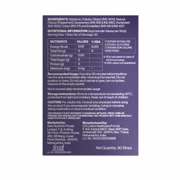 Melatonin 5Mg - 120 Orally Dissolving Strips | Plant Based| Tasty Mint Flavor