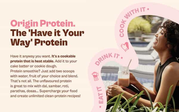 Origin Nutrition 100% Natural Vegan Plant Protein Powder Strawberry Flavour With 25G Based Protein