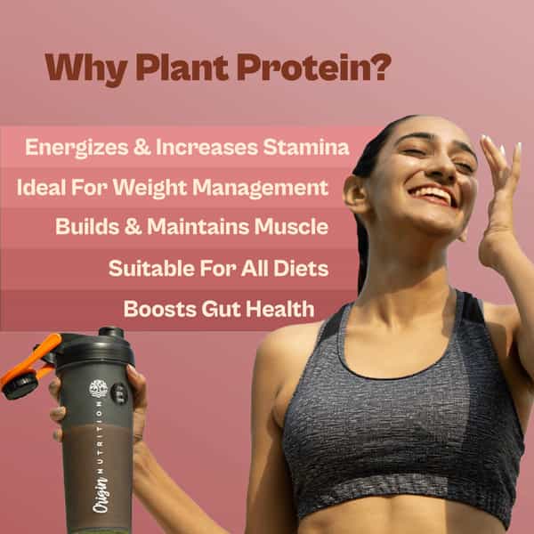 Origin Nutrition 100% Natural Vegan Plant Protein Powder Strawberry Flavour With 25G Based Protein