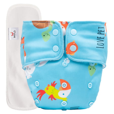 Mylo Adjustable Washable & Reusable Cloth Diaper - Pet Love - Pack Of 1