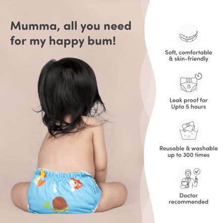 Mylo Adjustable Washable & Reusable Cloth Diaper - Pet Love - Pack Of 1