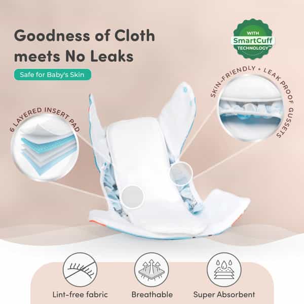 Mylo Adjustable Washable & Reusable Cloth Diaper - Pet Love - Pack Of 1
