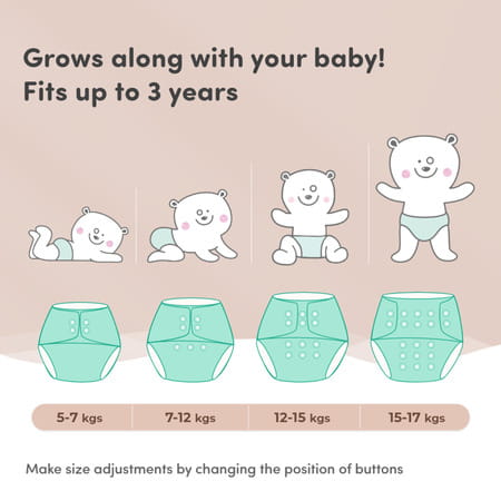 Mylo Adjustable Washable & Reusable Cloth Diaper - Pet Love - Pack Of 1