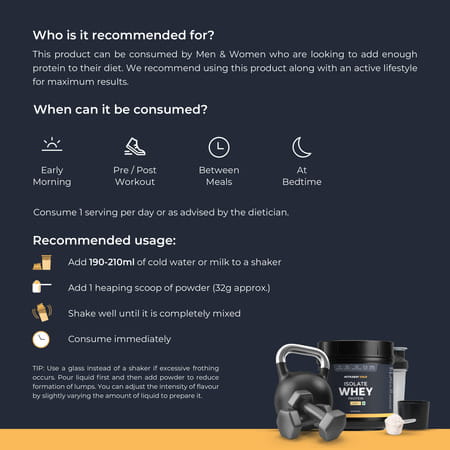 Nutrabay Gold 100% Whey Protein Isolate|26g Protein|Muscle Support & Recovery|Mango|500g