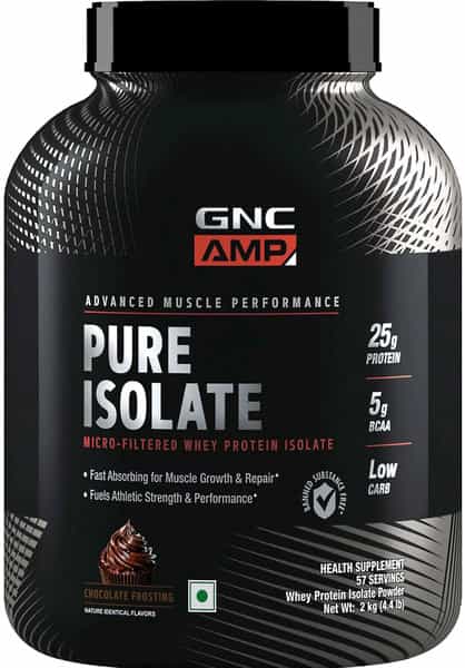 Gnc Amp Pure Isolate - 25G Protein 5G Bcaa- 4.4 Lbs 2 Kg (Chocolate Frosting)