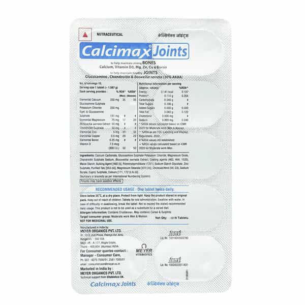 Calcimax Joints Strip Of 10 Tablets