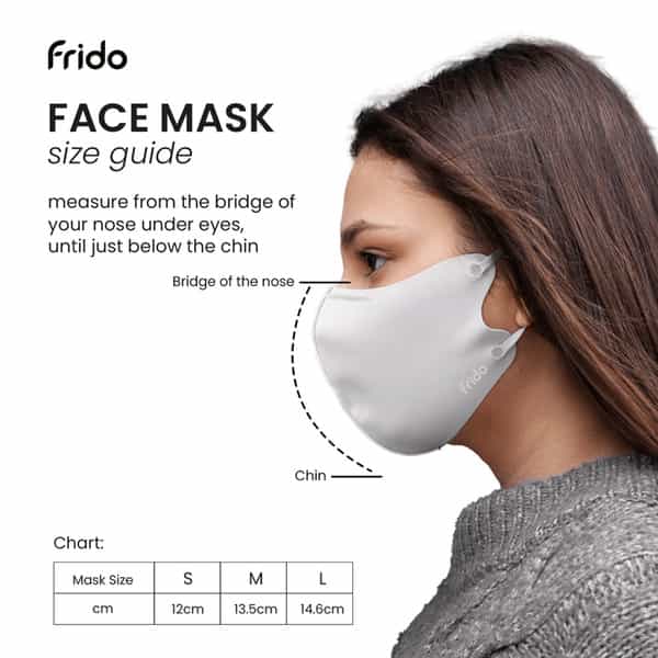 Frido Ultimate Pro Copper Mask|Metallic Gray|Nose Clip|Washable|Imported|Medium Size (Pack Of 1)