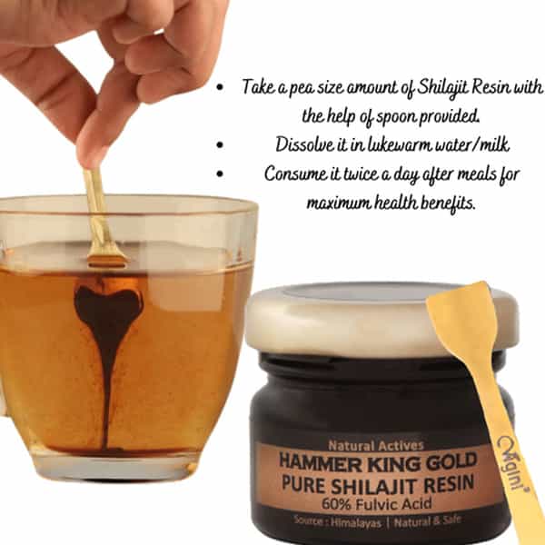 Vigini Pure Premium Original Gold Shilajit Resin Testosterone Booster 30Caps & Lube Massage Gel 50Ml