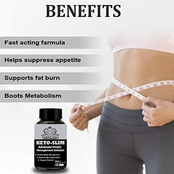 Earth King Keto Slim Advanced Weight Loss Supplement - 500Mg 60 Capsules (Pack Of 2)