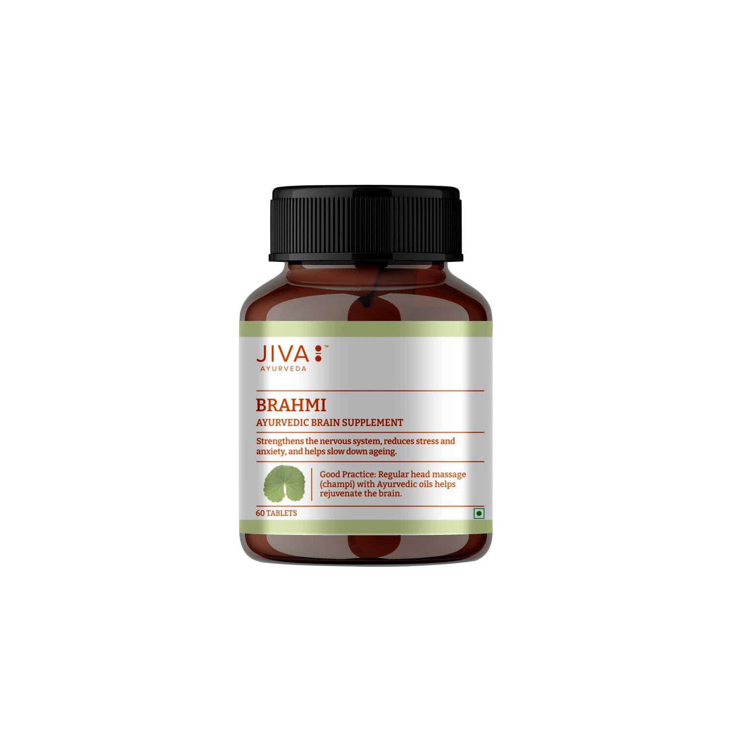 Jiva Brahmi Tablets 500mg For Mind Wellness|Helps To Relief Stress & Anxiety - 60 Tablet (Pack Of 1)