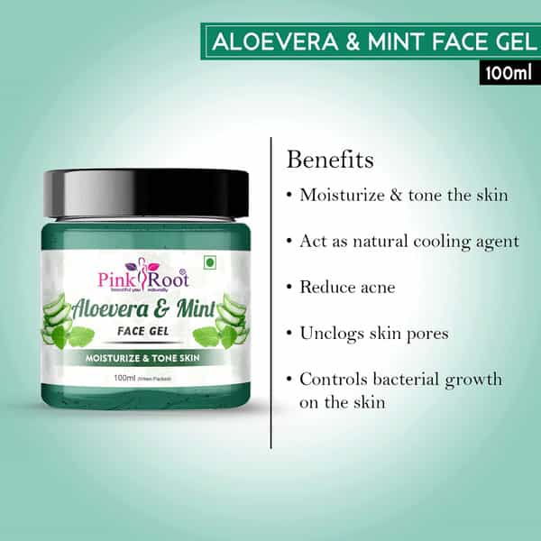 Pink Root Aloevera & Mint Face Gel 100Ml