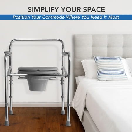 Everactiv Commode Chair For Toilet Adult | Chrome Finish