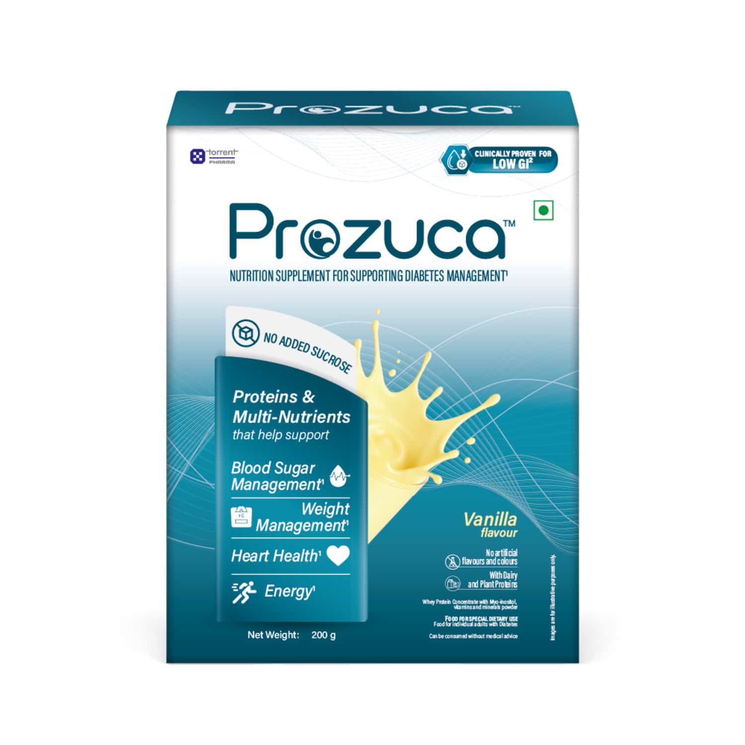 Prozuca Supplement For Diabetes Management With High Dairy & Plant Protein | High Fibre Vanilla 200g
