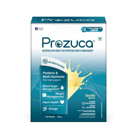 Prozuca Supplement For Diabetes Management With High Dairy & Plant Protein | High Fibre Vanilla 200g