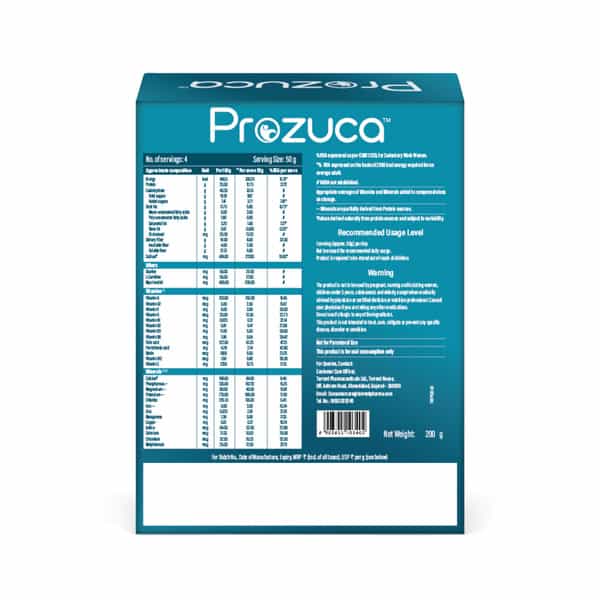 Prozuca Supplement For Diabetes Management With High Dairy & Plant Protein | High Fibre Vanilla 200G