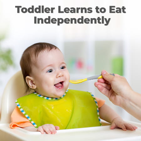 R For Rabbit Premium Safe Feed Flexi Baby Spoon & Fork Set|For Kids 6+ Months (Yellow Grey)