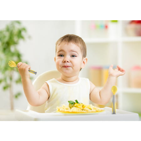 R For Rabbit Premium Safe Feed Flexi Baby Spoon & Fork Set|For Kids 6+ Months (Yellow Grey)